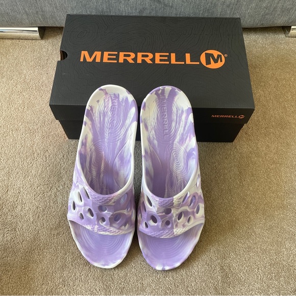 Merrell Hydro Moc Sliders Size UK 12 Lilac Slippers Sandals - Picture 3 of 8
